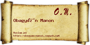 Obagyán Manon névjegykártya